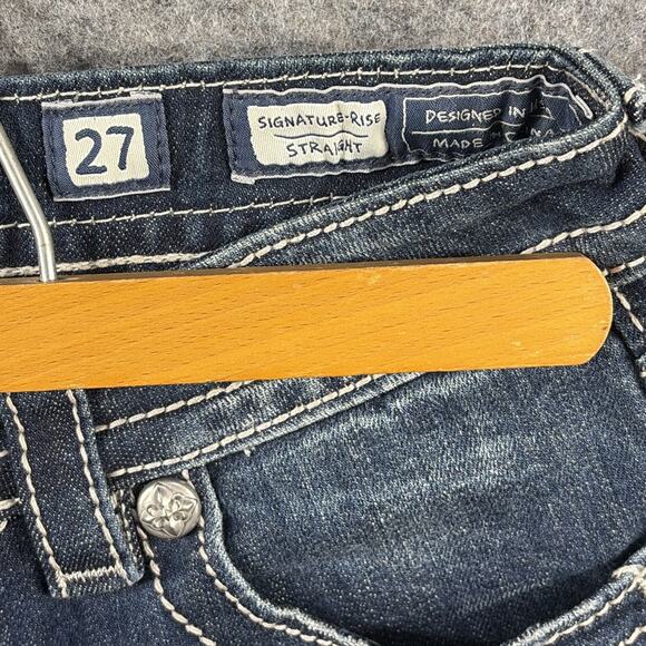 Miss Me Womens Ankle Straight Mid-Rise Distressed Raw Hem Jeans Size 27 - Picture 3 of 13